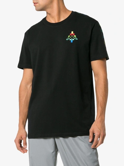 Shop Marcelo Burlon County Of Milan Black Multicolour Logo T-shirt