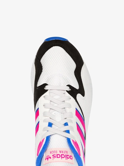 Shop Adidas Originals Adidas White, Pink And Blue Ultra Tech Sneakers In Multicolour