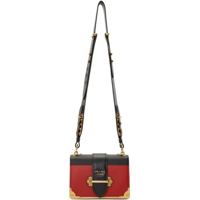 Shop Prada Colorblocked Cahier Bag In F0c9f Red