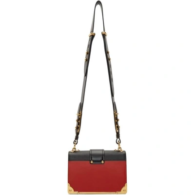 Shop Prada Colorblocked Cahier Bag In F0c9f Red