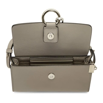 Shop Chloé Chloe Grey Mini Faye Wallet Bag In 23w Motty G