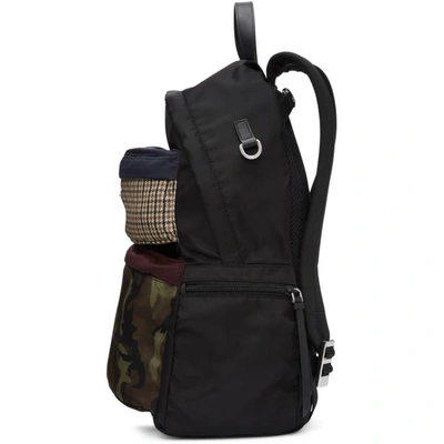 Shop Prada Black Camouflage Backpack In F0ots