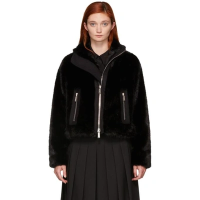 Shop Dsquared2 Black Faux-fur Jacket In 900 Black