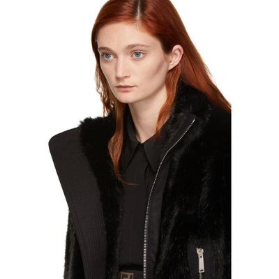 Shop Dsquared2 Black Faux-fur Jacket In 900 Black