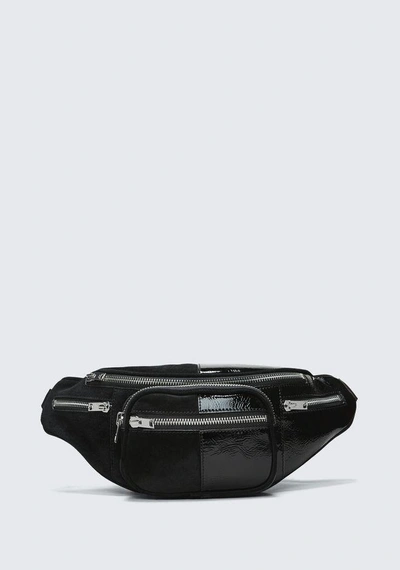 Shop Alexander Wang Suede And Patent Attica Fanny Pack In Black