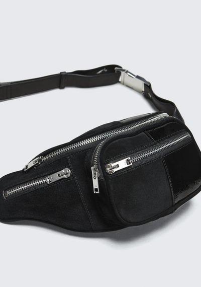 Shop Alexander Wang Suede And Patent Attica Fanny Pack In Black
