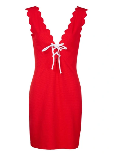 Shop Marysia Amagansett Tie Dress In Red