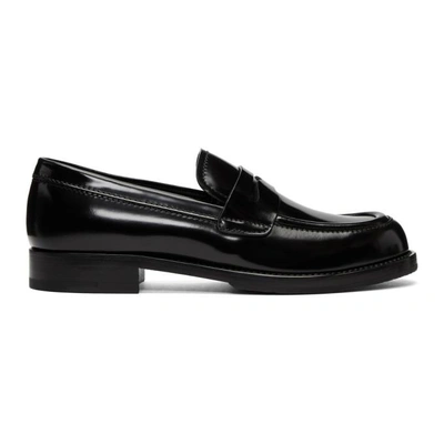 Shop Prada Black Moccasin Loafers In F0002