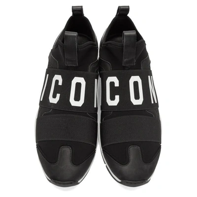 Shop Dsquared2 Black Neoprene 'icon' Sneakers