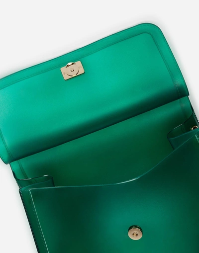 Shop Dolce & Gabbana Large Sicily Bag In Semi-transparent Rubber In Green
