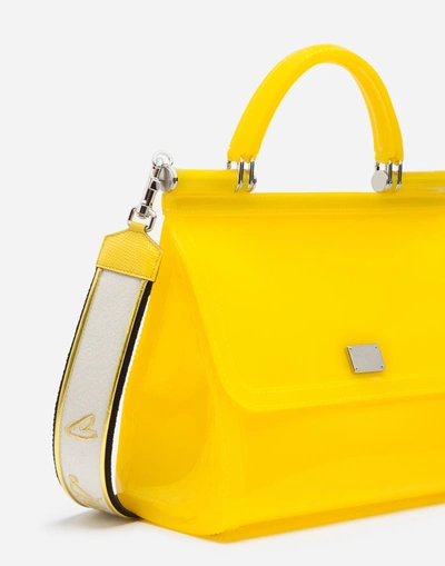 Shop Dolce & Gabbana Large Sicily Bag In Rubber In Yellow