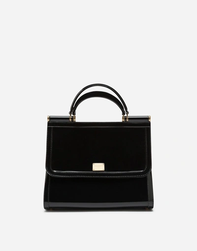 Shop Dolce & Gabbana Large Sicily Bag In Rubber In Black