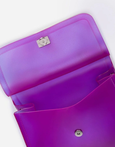 Shop Dolce & Gabbana Large Sicily Bag In Semi-transparent Rubber In Purple