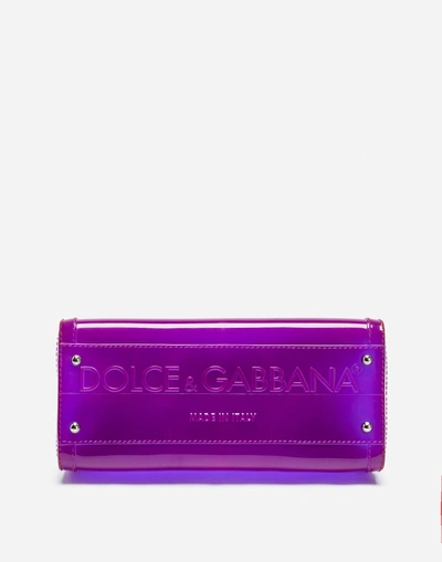 Shop Dolce & Gabbana Large Sicily Bag In Semi-transparent Rubber In Purple