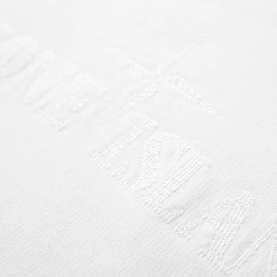 Shop Stone Island Garment Dyed Intarsia Logo Sweat In White