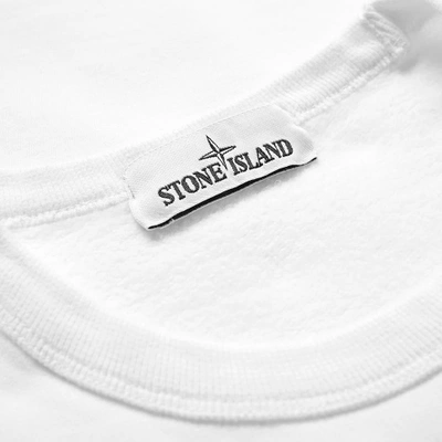 Shop Stone Island Garment Dyed Intarsia Logo Sweat In White