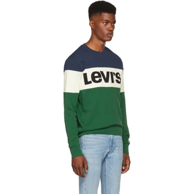 Shop Levi's Levis Blue Colorblock Sweatshirt In Bluemarshed