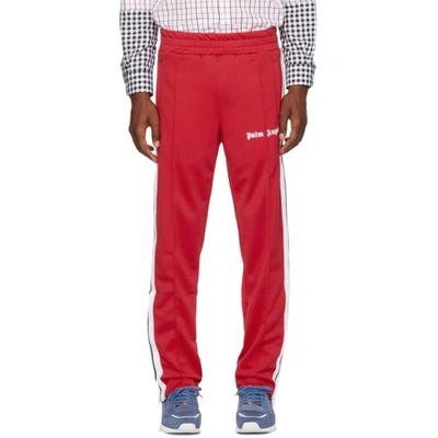 Shop Palm Angels Red Classic Track Pants In 2001 Red/wt