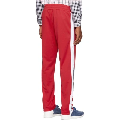 Shop Palm Angels Red Classic Track Pants In 2001 Red/wt