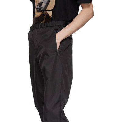 Shop Prada Black Nylon Gabardine Trousers In F0002 Nero