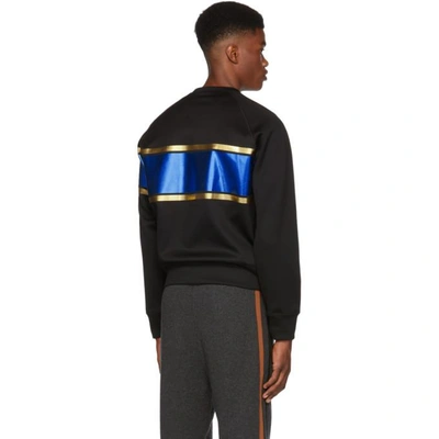 Shop Dsquared2 Black Shiny Logo Sweatshirt In 964 Bk/blu