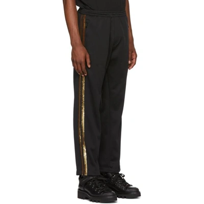 Shop Dsquared2 Black And Gold Sequinned Lounge Pants In 963 Bk/gld