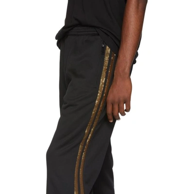 Shop Dsquared2 Black And Gold Sequinned Lounge Pants In 963 Bk/gld