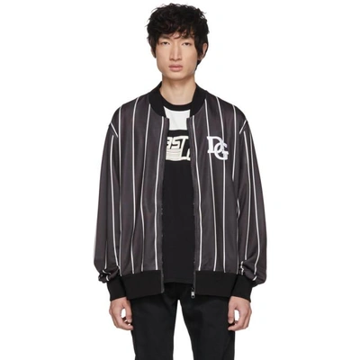 Shop Dolce & Gabbana Dolce And Gabbana Black And White Dg Track Jacket In S9000 Black