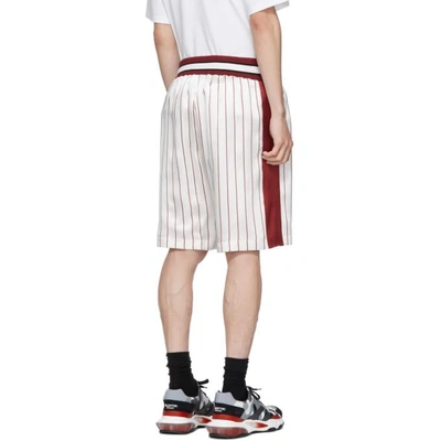 Shop Dolce & Gabbana Dolce And Gabbana Off-white And Red Silk Dg Shorts In Hwhas White