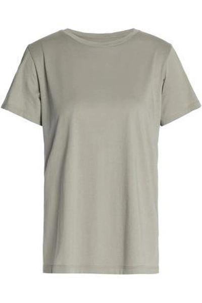 Shop Vince Woman Pima Cotton-jersey T-shirt Gray