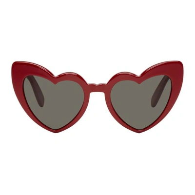 Shop Saint Laurent Red Sl 181 Lou Lou Sunglasses In 002 Red