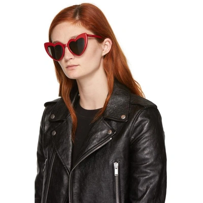 Shop Saint Laurent Red Sl 181 Lou Lou Sunglasses In 002 Red