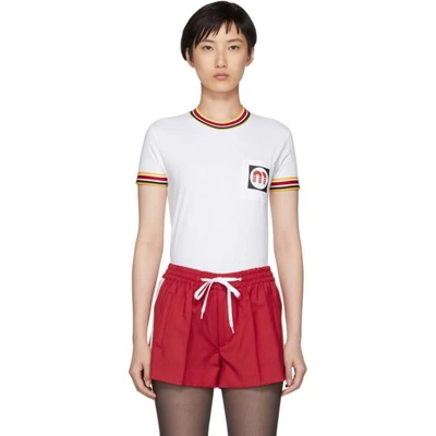 Shop Miu Miu White Patch Vintage T-shirt In F0009 White