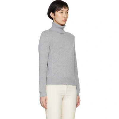 Shop Chloé Chloe Grey Cashmere Turtleneck Sweater In 037 Grey