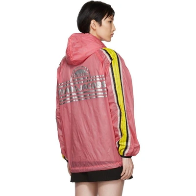 Shop Marc Jacobs Pink Nylon Hooded Windbreaker Jacket In 670 Pink