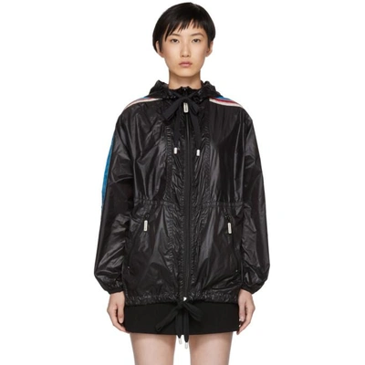 Shop Marc Jacobs Black Nylon Hooded Windbreaker Jacket In 001 Black