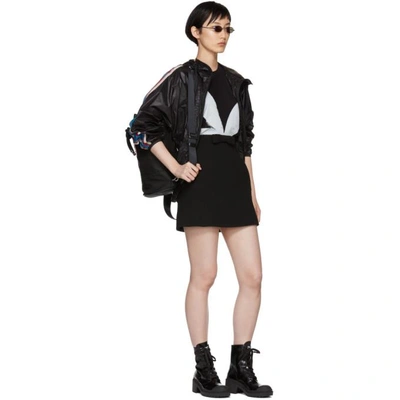 Shop Marc Jacobs Black Nylon Hooded Windbreaker Jacket In 001 Black