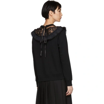 Shop Marc Jacobs Black Lace And Ruffle Trim Sweatshirt In 001 Black