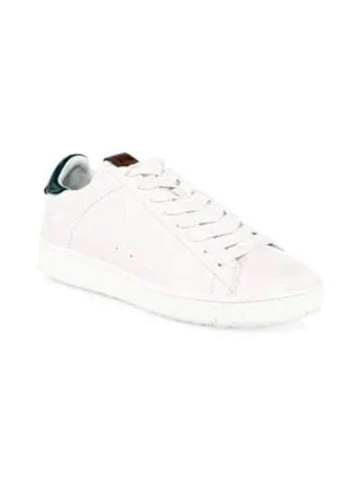 Shop Coach Leather Low-top Sneakers In White Navy