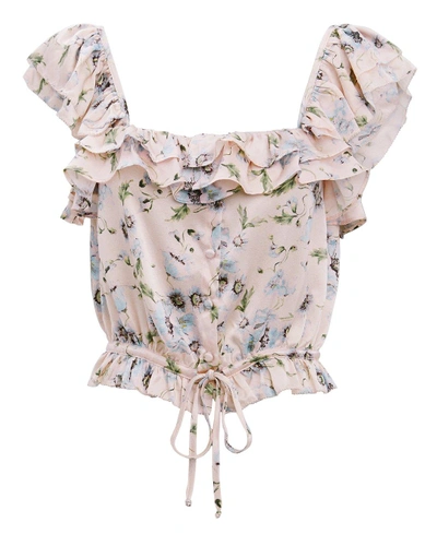 Shop Loveshackfancy Mia Floral Cropped Top