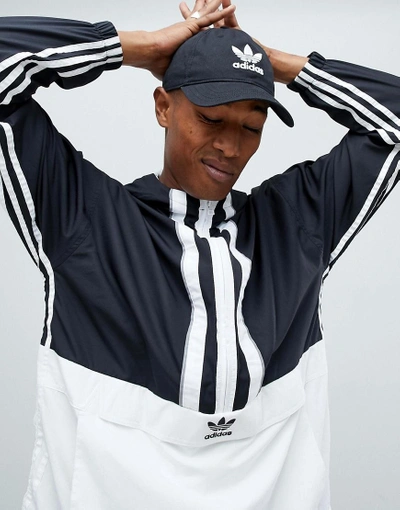 Adidas Originals Adidas Men's Originals Authentics Hooded Half-zip  Windbreaker In Black/white | ModeSens