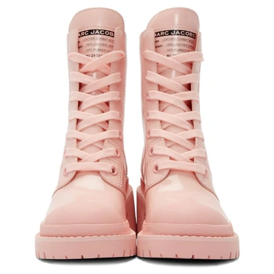 Shop Marc Jacobs Pink Bristol Laced Up Boots In 625 Lt Pink