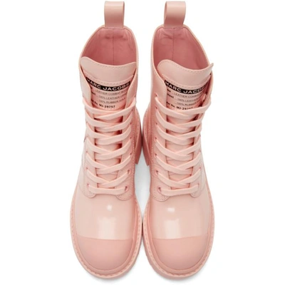 Shop Marc Jacobs Pink Bristol Laced Up Boots In 625 Lt Pink