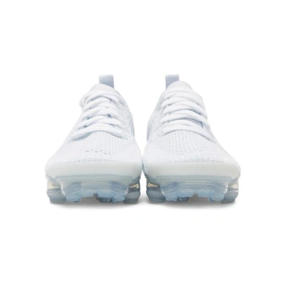 Shop Nike White And Grey Air Vapormax Flyknit 2 In 105 White/g