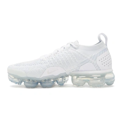 Shop Nike White And Grey Air Vapormax Flyknit 2 In 105 White/g