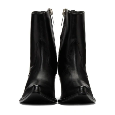 Shop Ben Taverniti Unravel Project Black Leather Low Platform Boots