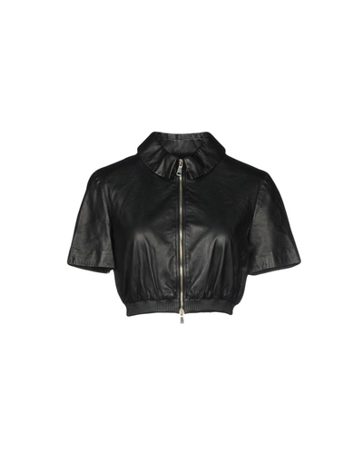 Shop Vionnet Leather Jacket In Black