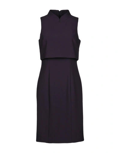 Shop Badgley Mischka Knee-length Dresses In Purple
