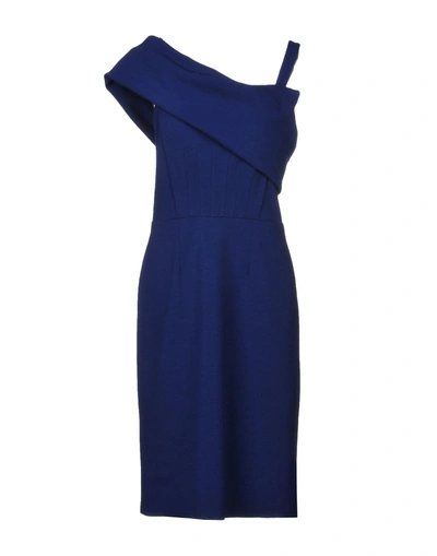 Shop Oscar De La Renta Knee-length Dress In Dark Blue
