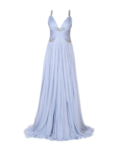 Shop Roberto Cavalli Long Dress In Sky Blue